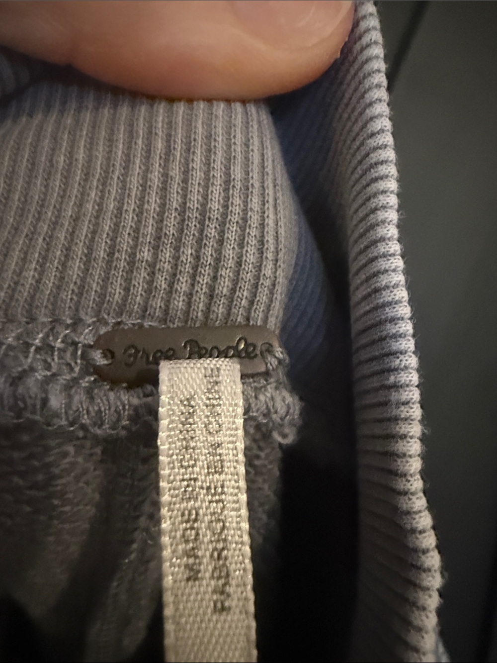 Free People Washed Gray Mock Neck Tunic Sweatshirt - Picture 3 of 11